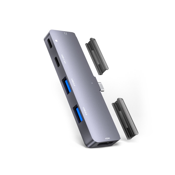 IKATAK 6 az 1-ben adapter, USB-C-HDMI 4k 30HZ, 2 x USB3.0, audio, 2 x USB-C, kompatibilis az Apple iPad Pro készülékkel