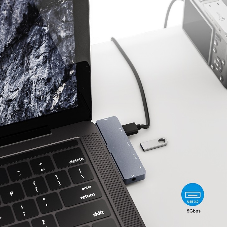 IKATAK 6 az 1-ben adapter, USB-C-HDMI 4k 30HZ, 2 x USB3.0, audio, 2 x USB-C, kompatibilis az Apple iPad Pro készülékkel