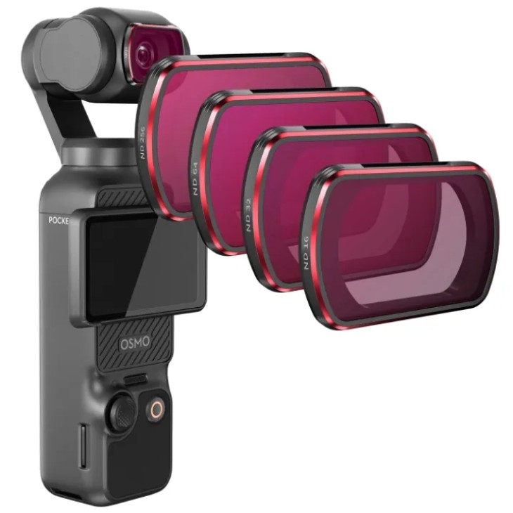 Professzionális készlet 4 szűrőből, STARTRC, kompatibilis DJI Osmo Pocket 3, ND16, ND32, ND64, ND256