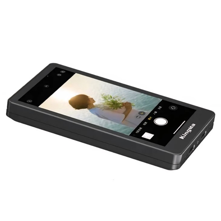 Mágneses monitor, KingMa VL-PH02 MAX, szelfikhez és vlogoláshoz, 3,97"-os képernyő, iPhone, Samsung, Huawei kompatibilis, 4K 30fps felbontás, fekete