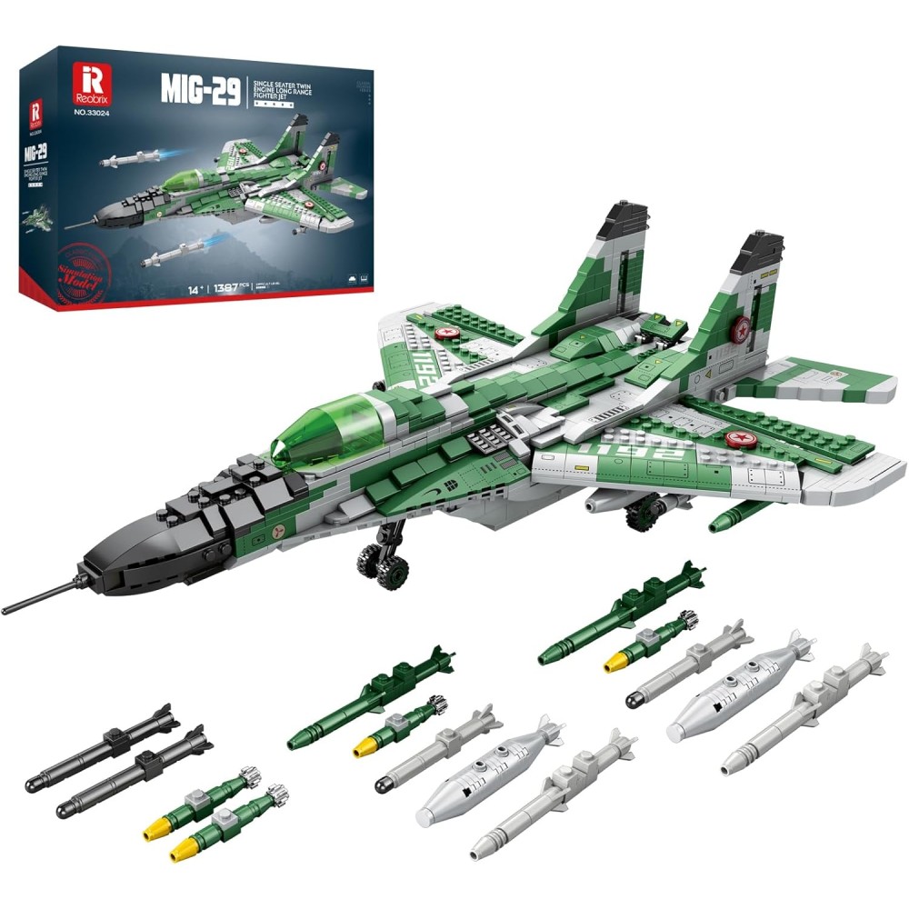 Reobrix MiG-29 33024 Építőkészlet – Katonai vadászrepülőgép, Műszaki gyűjthető modell 14 éves kortól és felnőtteknek