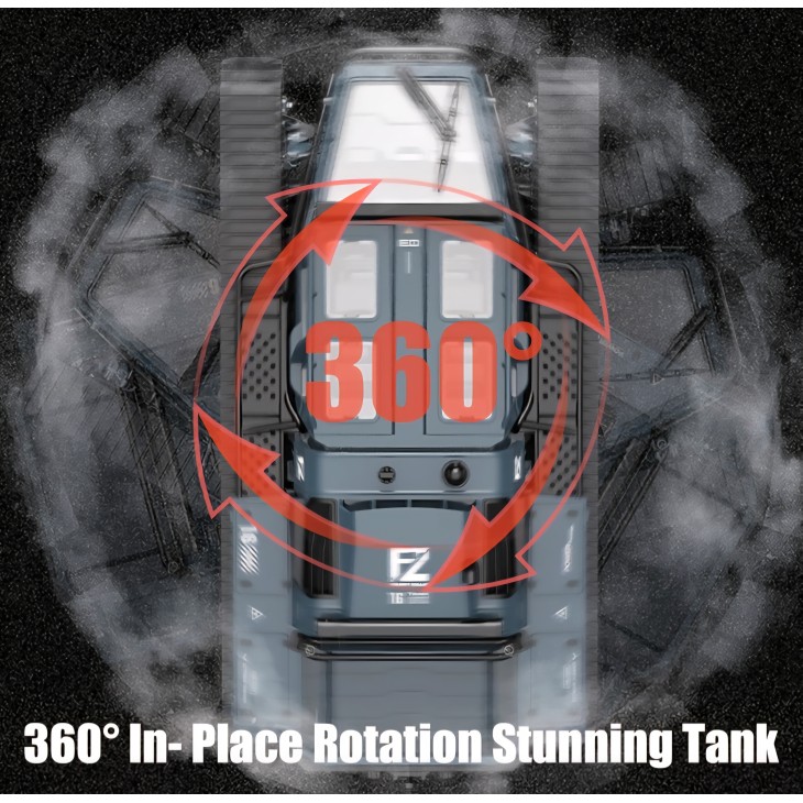 Katonai tank gyerekeknek, Mostop MT01, RC 1/16 nagy sebességű, 4GHz, terepjáró, 360°-os sodródás, 2 elemmel, távirányítóval