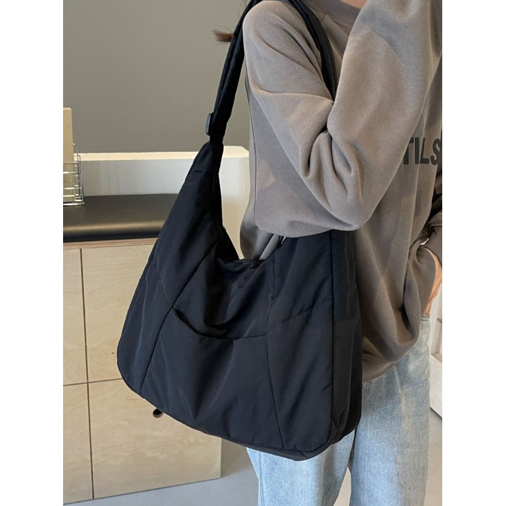 Alkalmi válltáska, TAIKESEN LADY W-1, modern, textil anyagú, tágas, fekete