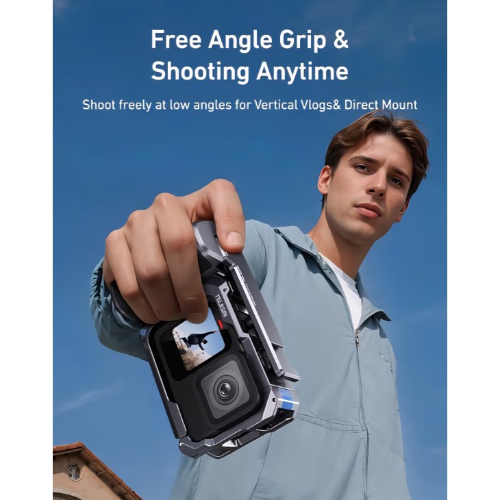 TELESIN Street Grip Kit GoPro 9–13 kamerákhoz, alumíniumötvözetből készült nyúlketreces ház, markolat, szállítás 7-8 nap