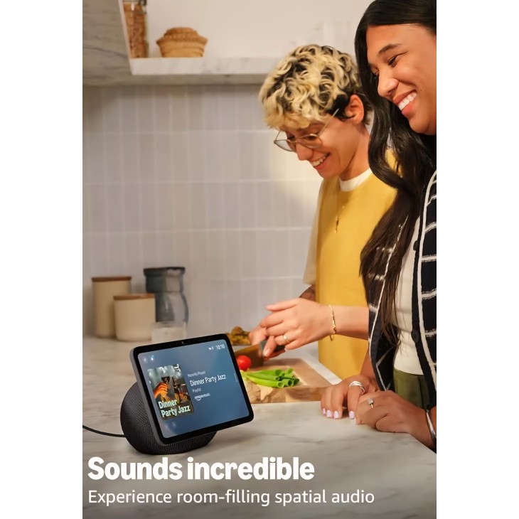 Okoshangszóró, Amazon Echo Show 8, 2026-os generáció, 8,7"-os HD kijelző, térhatású hangzás, Alexa, okosotthon központ, grafit