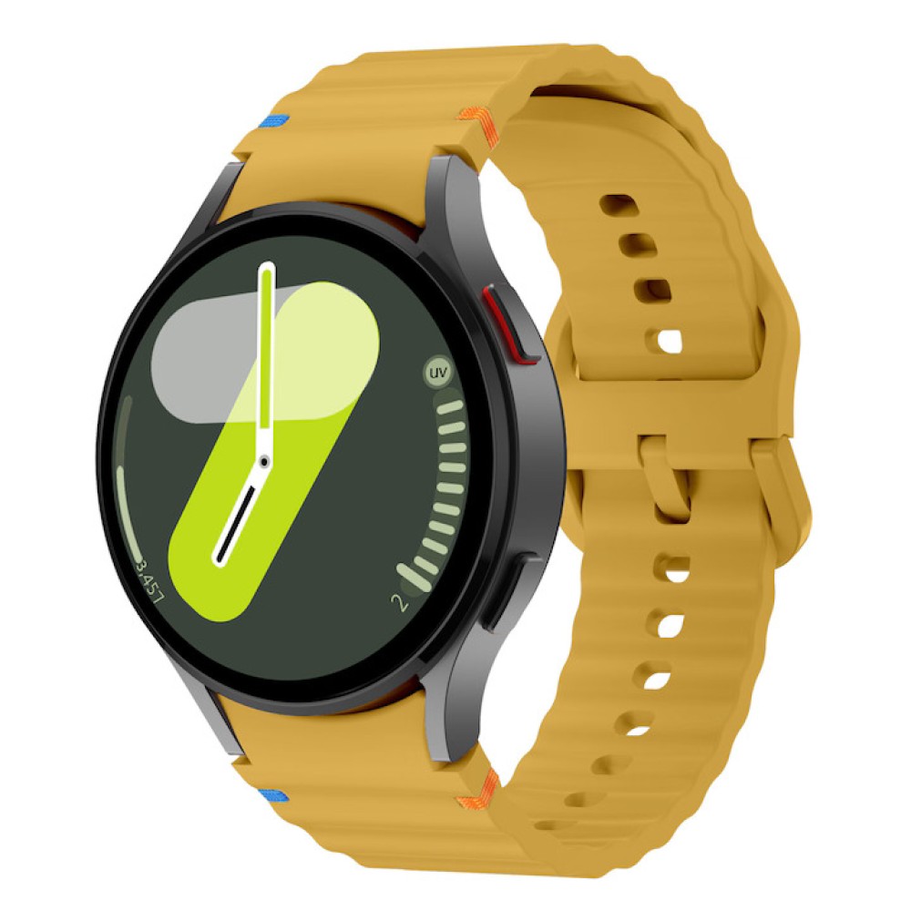 Szilikon szíj 20 mm, THD, kompatibilis Samsung Galaxy Watch 7, Galaxy Watch 6, sárga