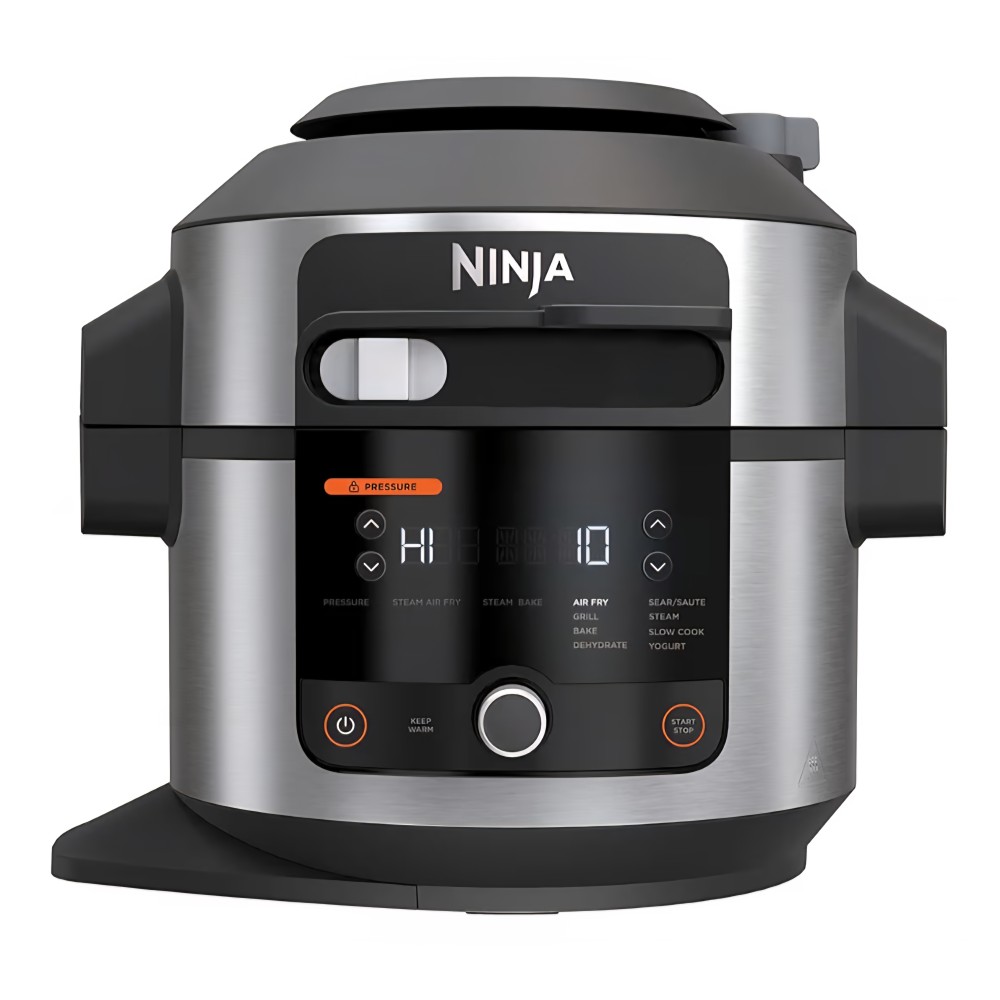 Ninja Foodi SmartLid OL550EU Multifunkciós főző, 11 program, 6L, Kukoricafőző, Légkeveréses fritőz, Lassú főző, Grill, Sütés, Kombinált gőzölés funkció, 1460W, Rozsdamentes acél, szállítási idő 7-8 nap