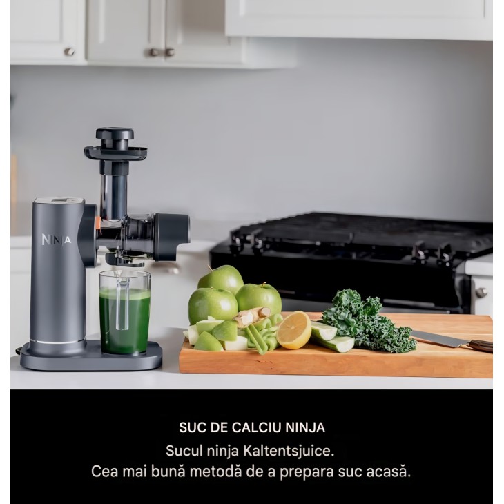 Ninja hidegen sajtoló gyümölcscentrifuga JC151EU, lassú gyümölcs- és zöldségfacsaró, 700 ml-es üveggel és 1,1 l-es péptartállyal, friss gyümölcslevekkel és wellness shot-okkal, szállítási idő 7-8 nap