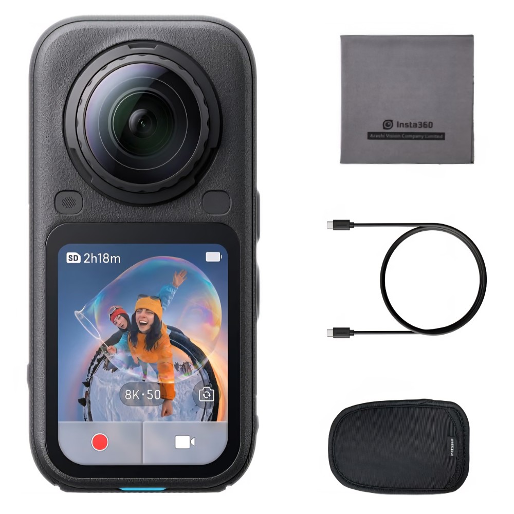 Insta360 X6 Standard csomag 360°-os videokamera, 8K, 1/1.1"-es érzékelők, cserélhető objektívek, AI Triple Chip, akár 140 perces akkumulátor-üzemidő, szállítás 7-8 nap