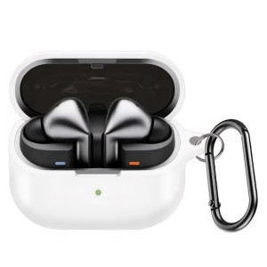 Vezeték nélküli fejhallgató védőtok, THD, Samsung Galaxy Buds3 FE kompatibilis, fehér