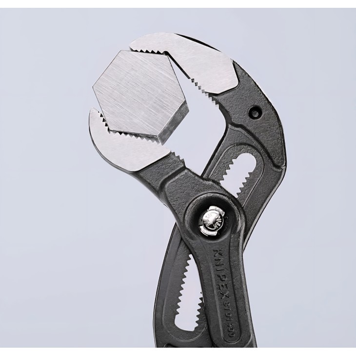 Professzionális vízpumpafogó, Knipex Cobra XL 87 01 400, 400 mm, gyorsbeállítás gombbal, 95 mm-es áteresztőképesség, edzett acél, eredeti Németország