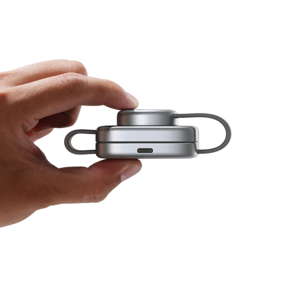 LISEN LS01+ 3 az 1-ben összecsukható vezeték nélküli töltő, 15 W, UFO fém kivitel, mágneses, telefonhoz, órához és fejhallgatóhoz, ideális utazáshoz