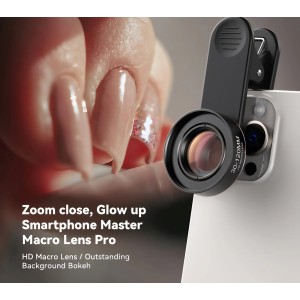 Professzionális makróobjektív, Apexel, 120 mm HD, klipsz, műkörmös, szempilla, smink, kompatibilis iPhone 16, 15, 14, 13, Samsung, Honor és Google Pixel készülékekkel