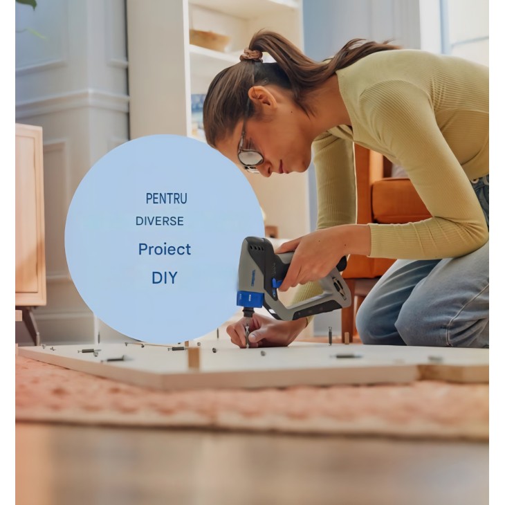 Akkus fúró és csavarhúzó, Dremel Blueprint, 12 V-os akkumulátor, vonallézer, fúró- és bitkészlet