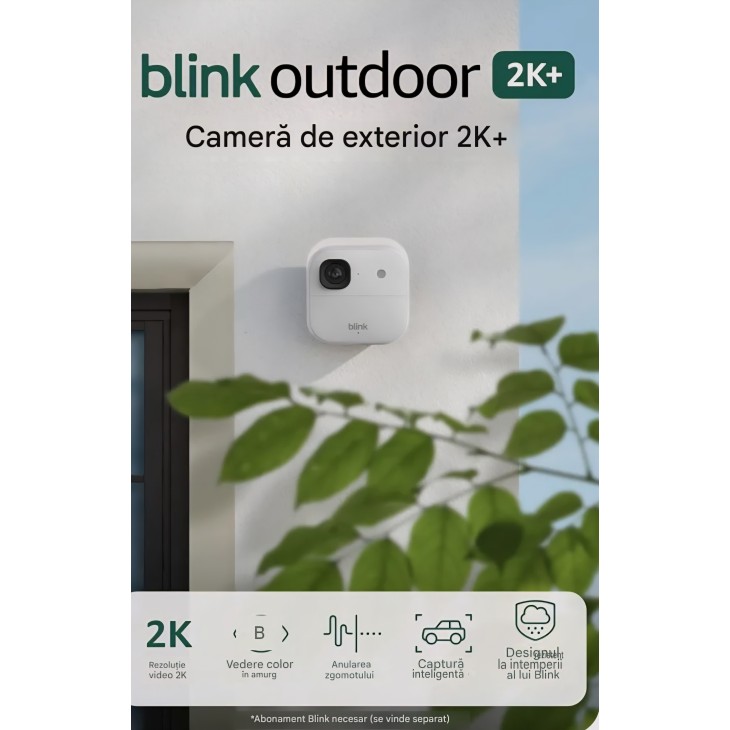 Blink Outdoor Camera 2K+ megfigyelőkamera, vezeték nélküli, 2K felbontás, akár 2 év akkumulátor-üzemidő, Sync Module Core-ral, fehér, szállítás 7-9 nap