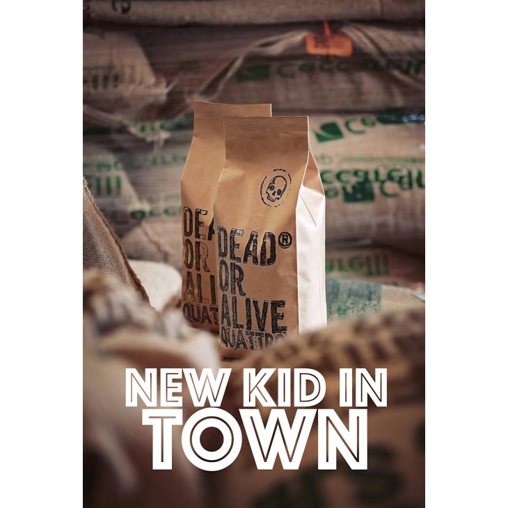 DEAD OR ALIVE Crema kávébabok automata eszpresszógépekhez, Quattro "Special Edition" 1 kg, Arabica és Robusta keverék, erős olasz kávé, egész kávébabok