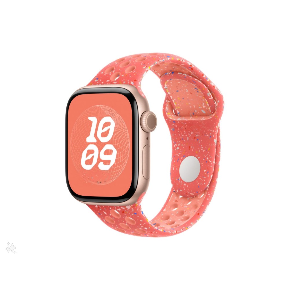 Sportszíj lyukakkal, THD, kompatibilis Apple Watch 42 mm-es sorozat 10, Apple Watch SE 40 mm, narancs
