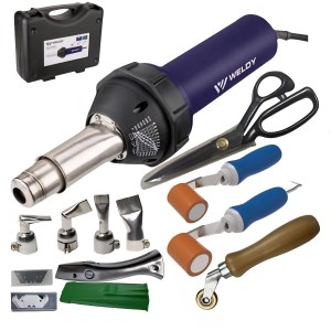 Weldy energy HT1600 hőlégfúvó, 1600 W, 40-700°C, 240 l/perc, TPO/PVC membrán hegesztőkészlet, 2 fúvóka, 40 mm-es szilikonhenger, bőrönd, szállítás 7-9 nap