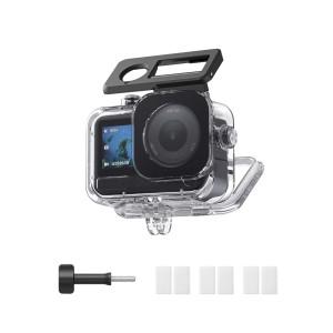 Víz alatti tok, Telesin, DJI Action 6 kompatibilis, maximális mélység 60 méter, ultra átlátszó