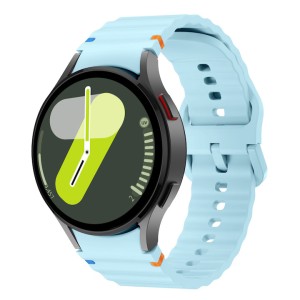 Szilikon szíj 20 mm, THD, kompatibilis Samsung Galaxy Watch 7, Galaxy Watch 6, világoskék