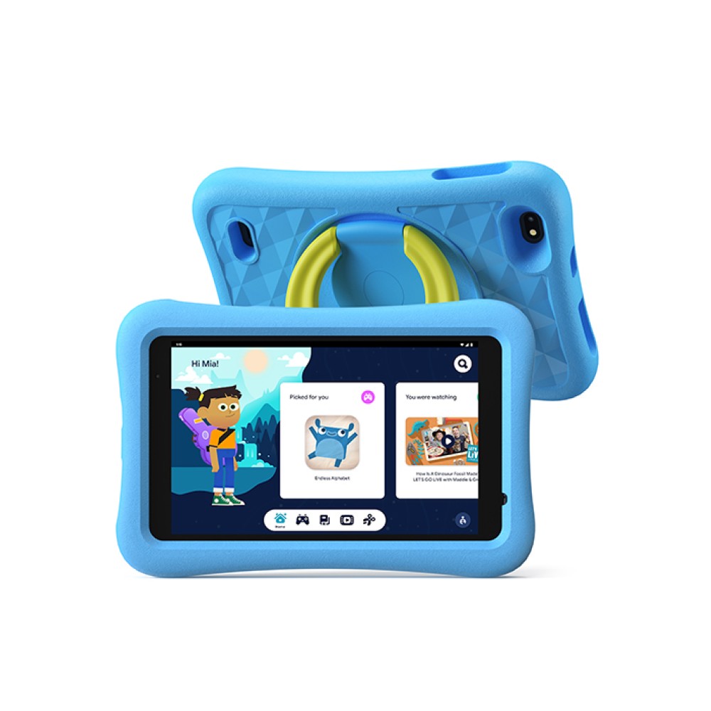 AOGO K8 gyermektáblagép, 8"-os LCD képernyő, 32 GB, 2 GB RAM, WiFi, Android 13, szülői felügyelet, játékok és oktatási tevékenységek, 5 MP kamera, kék