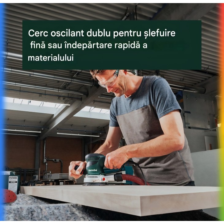Metabo SXE 450 TurboTec 600129000 350W excentercsiszoló, Duo állítható excenter, TurboBoost, változtatható sebesség, 150 mm-es talp, 4 m kábel