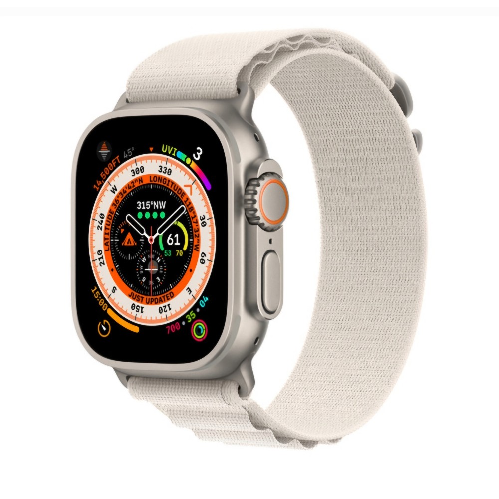 Okosóra szíj, THD, Alpine Loop, Apple Watch Ultra2 49 mm, Apple Watch 46 mm sorozat 10, univerzális méret, szürke csat, Krém
