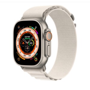 Okosóra szíj, THD, Alpine Loop, Apple Watch Ultra2 49 mm, Apple Watch 46 mm sorozat 10, univerzális méret, szürke csat, Krém