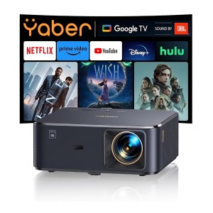 YABER K2s videoprojektor, Full HD 1080p, Android TV 11.0, JBL, Dolby Audio, NFC, Wi-Fi 6, Bluetooth, automatikus Keystone, vetítés akár 300"-ig, szállítás 7-9 nap
