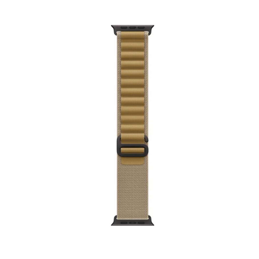 Okosóra szíj, THD, Alpine Loop, Apple Watch Ultra2 49 mm, Apple Watch 46 mm 10. sorozathoz, univerzális méret, fekete csat, mustársárga