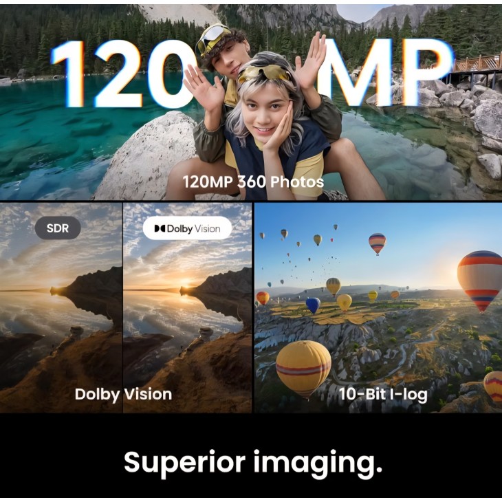 Insta360 X6 Essentials csomag 360°-os videokamera, 8K, 1/1.1"-es érzékelők, cserélhető objektívek, AI Triple Chip, akár 140 perces akkumulátor-üzemidő, 7-8 napos szállítás