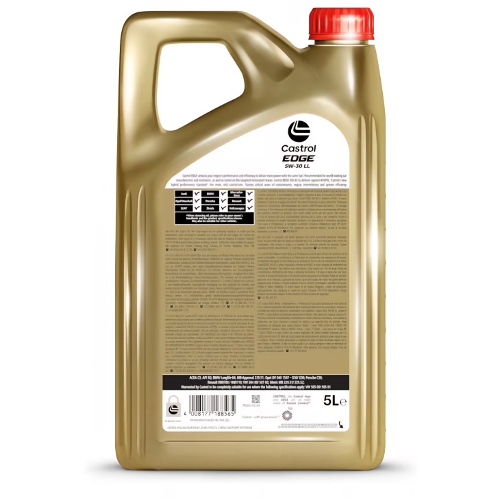 Castrol EDGE 5W-30 LL Longlife szintetikus motorolaj, 5L, Németországból importálva