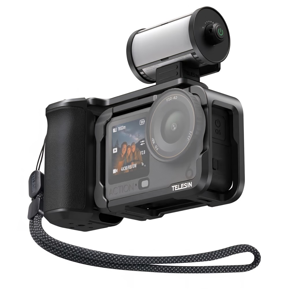 TELESIN készlet DJI Osmo Action 6 kamerához, védő fém tokkal, alumínium fogantyúval és mágneses RGB videolámpával, filmezéshez és vlogoláshoz szükséges kiegészítőkkel, szállítás 7-8 nap alatt