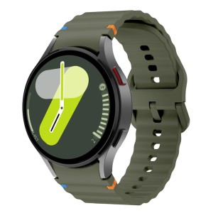 Szilikon szíj 20 mm, THD, kompatibilis Samsung Galaxy Watch 7, Galaxy Watch 6, hadsereg zöld