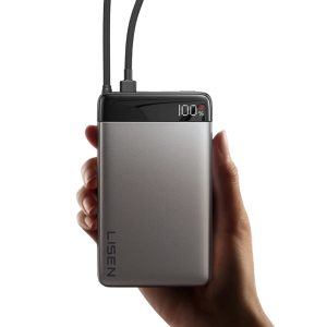 Power Bank, Lisen, ultravékony kialakítás, 22,5 W-os gyorstöltés, 10 000 mAh kapacitás