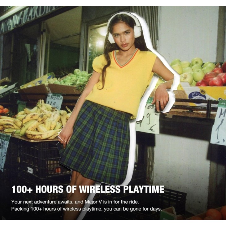 Fülre helyezhető fejhallgató Marshall Major V, vezeték nélküli, Bluetooth, 100 órás üzemidő, bézs