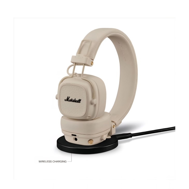 Fülre helyezhető fejhallgató Marshall Major V, vezeték nélküli, Bluetooth, 100 órás üzemidő, bézs