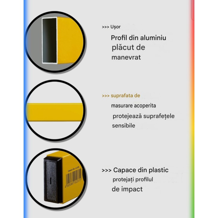 30 cm-es STABILA 70-es típusú vízmérték, könnyű alumínium profil, 1 vízszintes + 1 függőleges libella, német precíziós