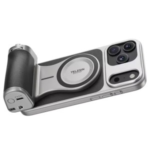 Mágneses DSLR markolat professzionális fotózáshoz, Telesin Master Kit, 3200 mAh akkumulátor, vezeték nélküli töltés, iPhone 17 Pro Max készülékkel kompatibilis