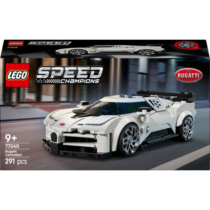 LEGO Speed Champions: Bugatti Centodieci hiperautó sportkocsi 77240, 9 éves kortól, 291 darab