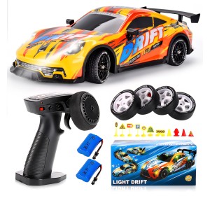 Drift távirányítós autó, JONRRYIN, 1:14 méretarány, 4WD, 25 km/h sebesség, Drift funkció, LED fényszórók, 8 éves kortól gyermekeknek és felnőtteknek