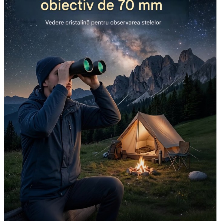 Professzionális távcső, Aurosports 20x70 HD, FMC lencsékkel, 70 mm-es objektívvel, továbbfejlesztett gyenge fényviszonyok melletti teljesítménnyel, madármegfigyeléshez, túrázáshoz és vadászathoz, szállítás 7-9 nap
