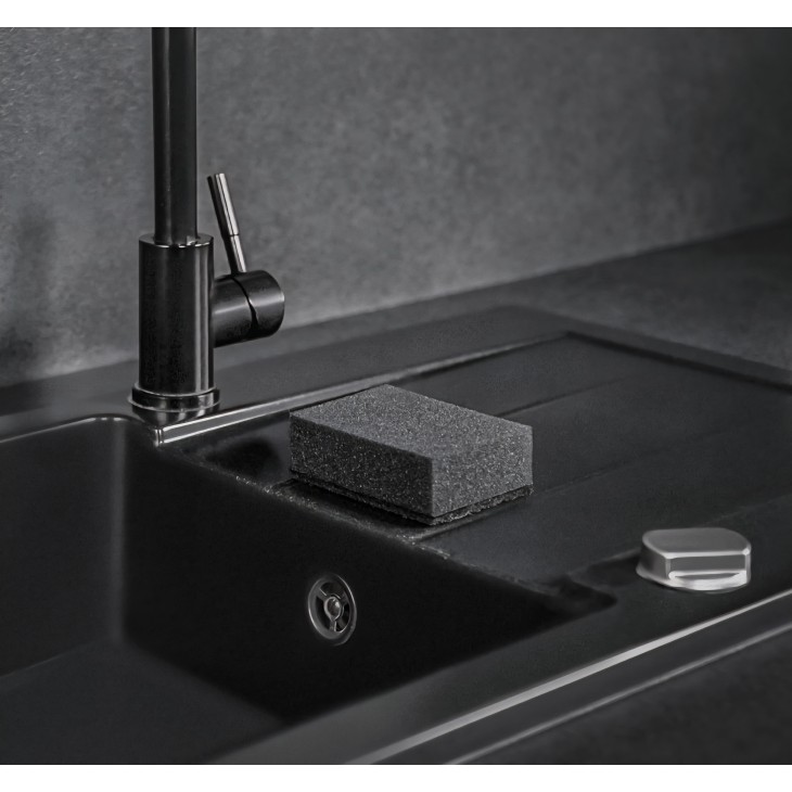 12 darabos konyhai szivacskészlet, Black Sweden Home, dörzsölő réteggel, univerzálisan használható, ellenálló és tartós, Black Luxury Edition