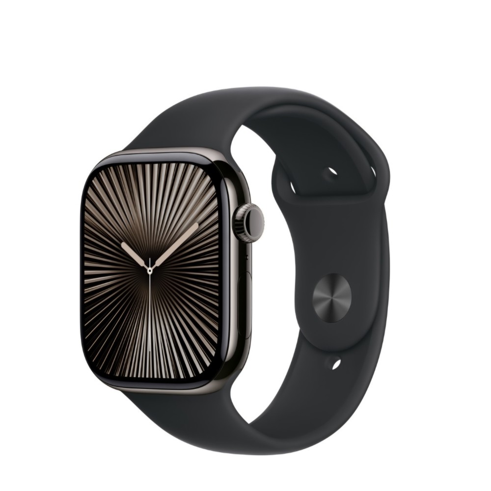 Szilikon szíj, THD, kompatibilis Apple Watch 46 mm series 10, Apple Watch SE 44 mm, M/L, fekete