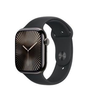 Szilikon szíj, THD, kompatibilis Apple Watch 46 mm series 10, Apple Watch SE 44 mm, M/L, fekete