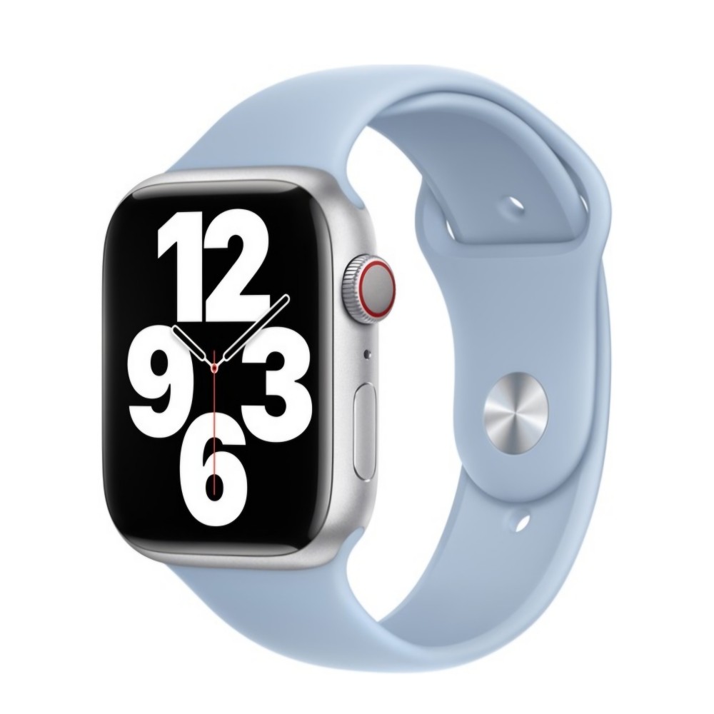 Szilikon szíj, THD, kompatibilis Apple Watch 46 mm, series 10, Apple Watch SE 44 mm, M/L, Ice Blue