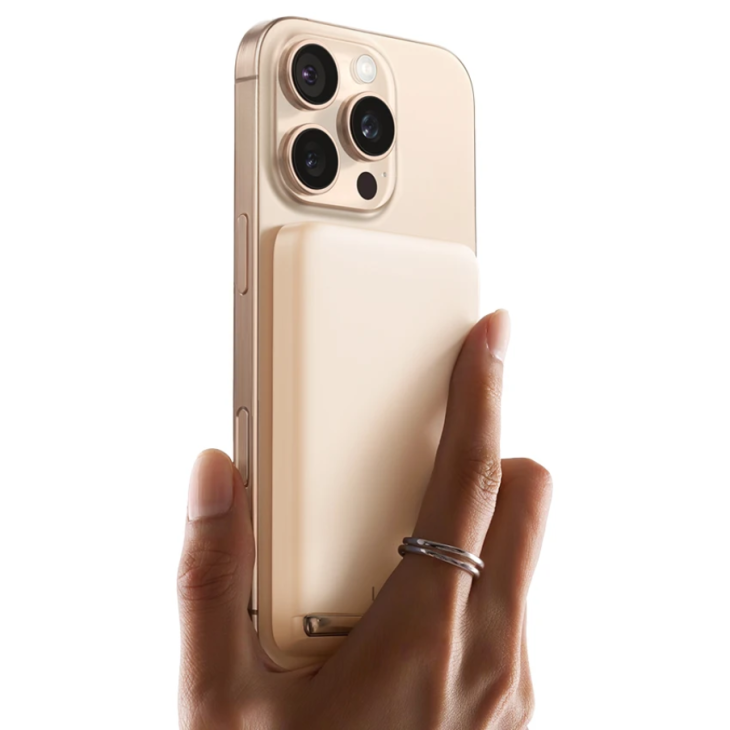 Mágneses külső akkumulátor, LISEN 102B, vezeték nélküli 15W, kábel 22.5W, kapacitás 10000mAh, beépített állvány, iPhone MagSafe kompatibilis