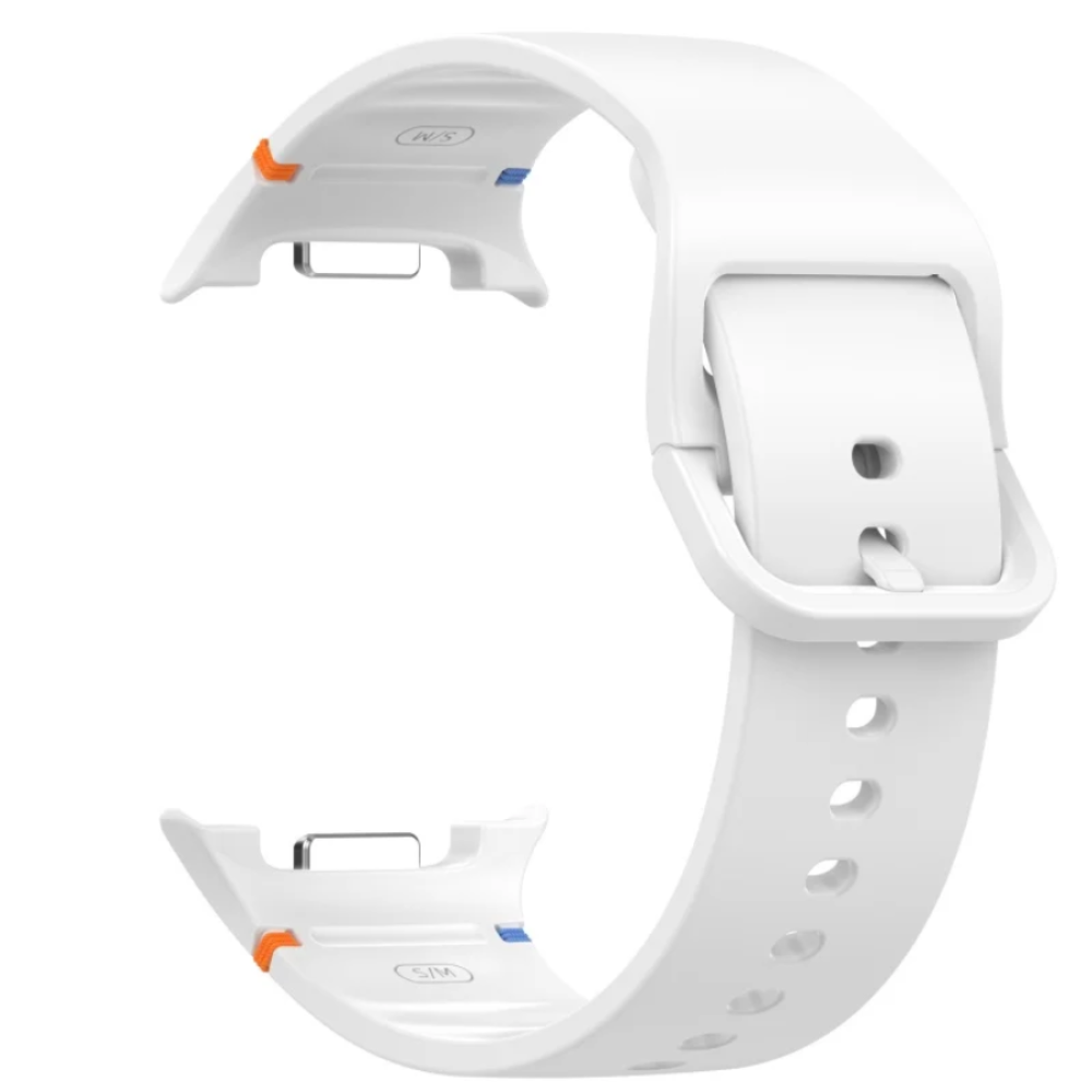 20 mm-es szilikonszíj, THD, Samsung Galaxy Watch 8 és Samsung Galaxy Watch 8 classic okosórákkal kompatibilis, M/L méret, fehér