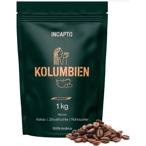 Incapto Specialty kávébabok, Single Origin Colombia, 100% Arabica eszpresszóhoz, 84 SCA pont, hagyományos pörkölés