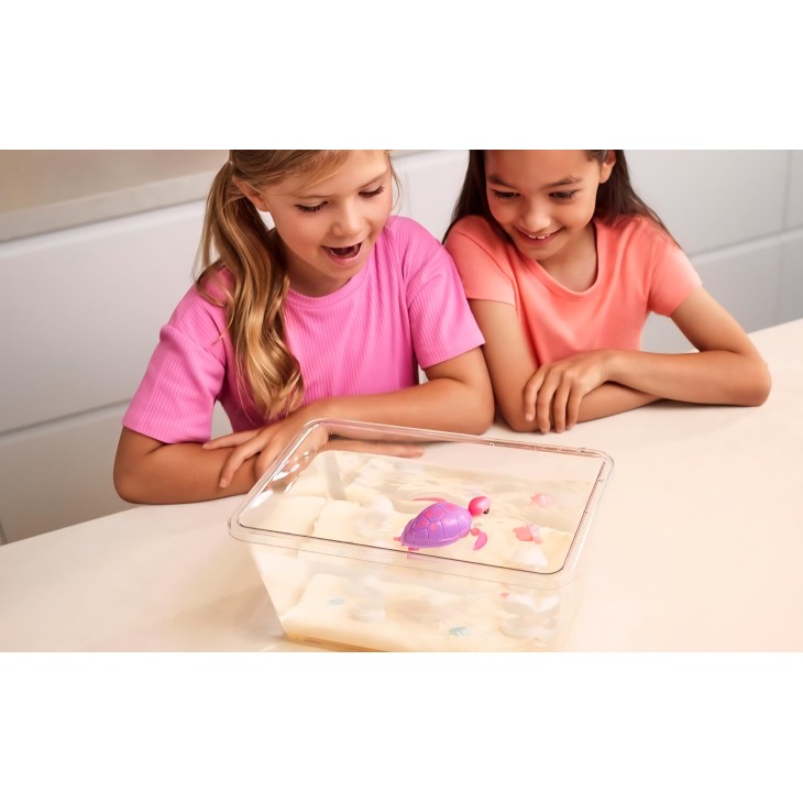 Interaktív teknős játék csibékkel, élő háziállatok, meglepetés mama teknős a ZURU-tól, robotika, fények és hangok